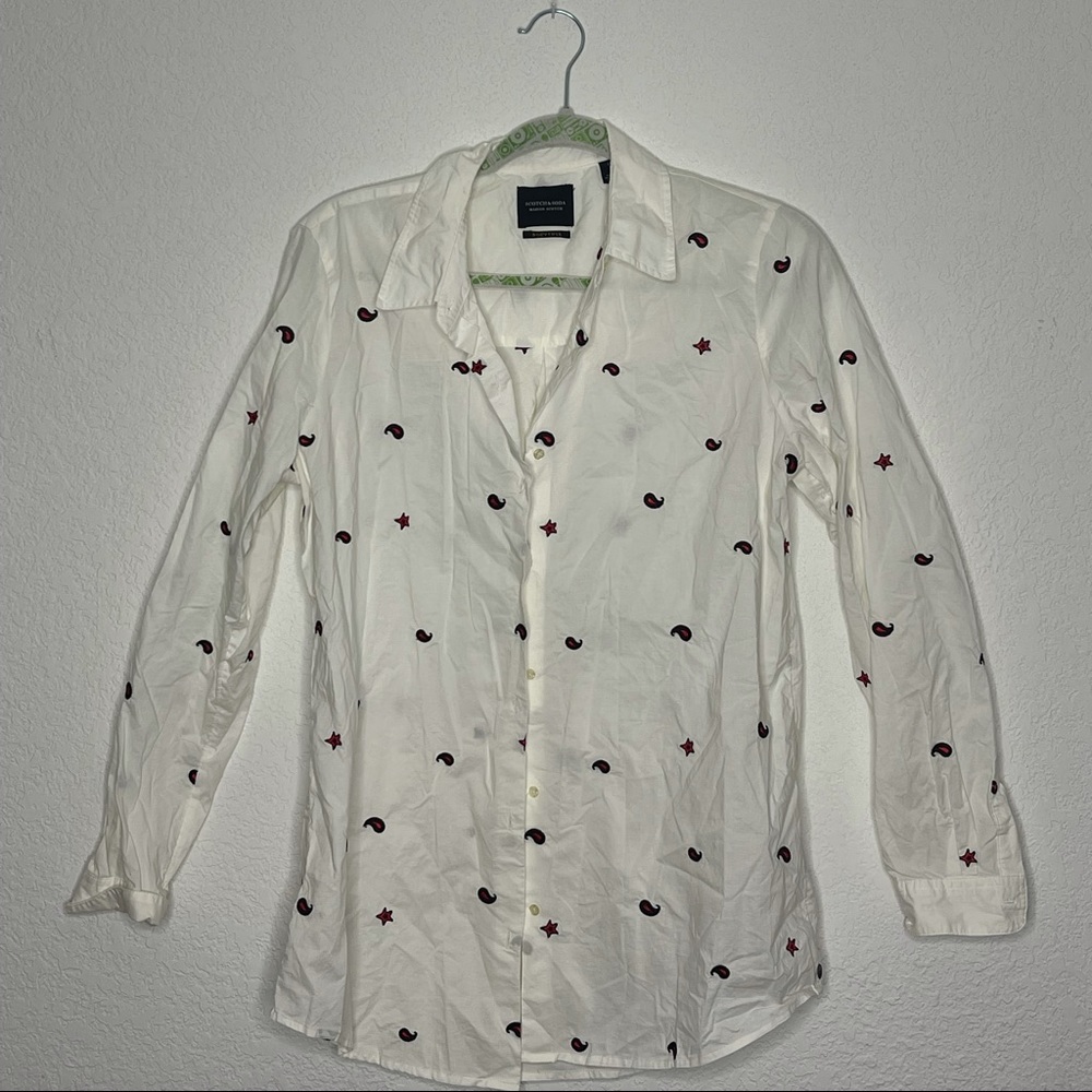 Scotch & Soda white button down with cute patches
